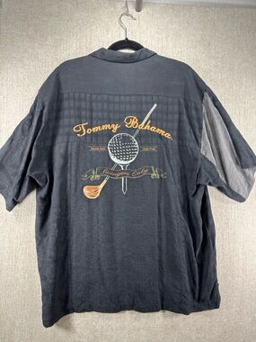 Tommy Bahama Silk Golf Camp Shirt Embroidered Back Men’s XL